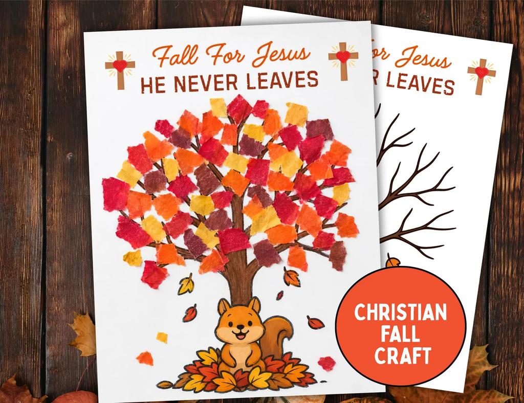 Fall for Jesus Torn Paper Tree craft