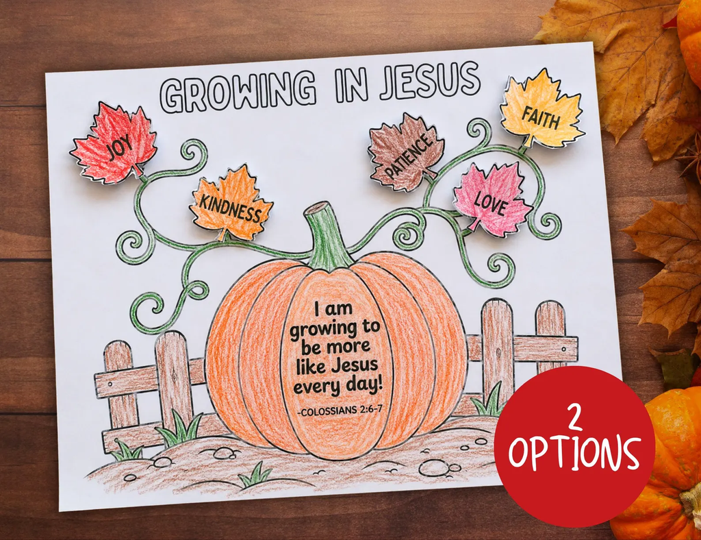 7. Growing in Jesus Pumpkin Craft