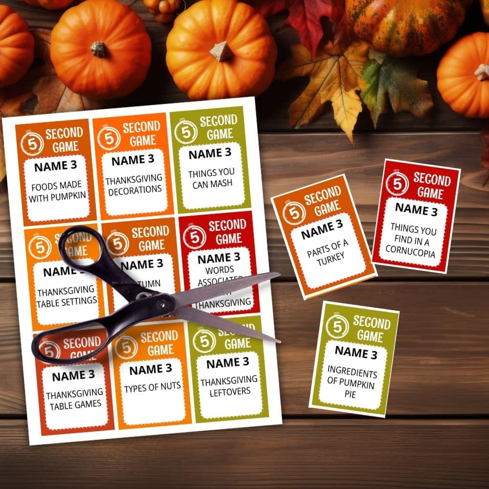 printable thanksgiving 5 second game