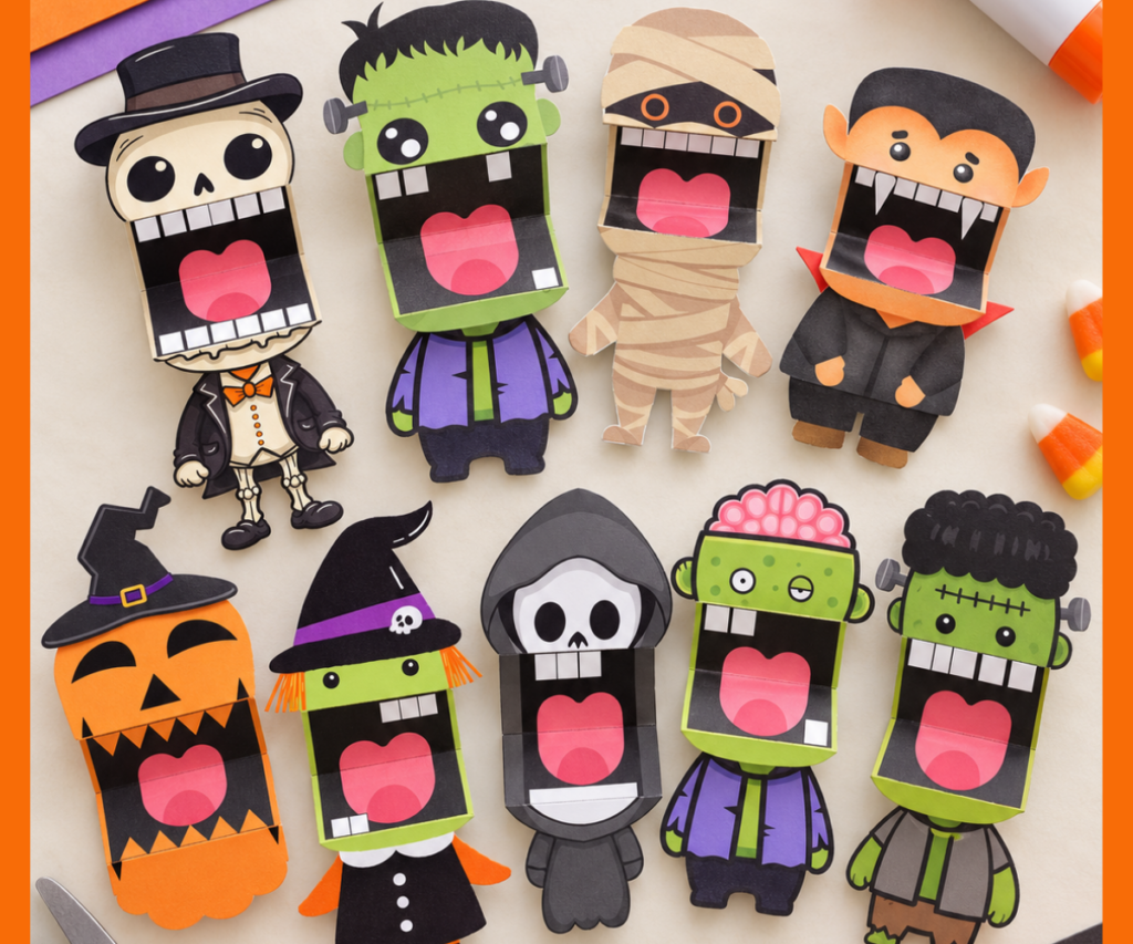 printable halloween puppets