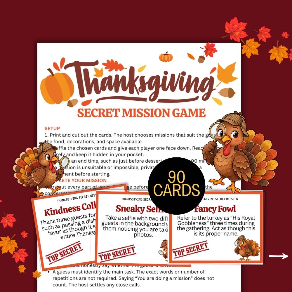 thanksgiving secret mission game