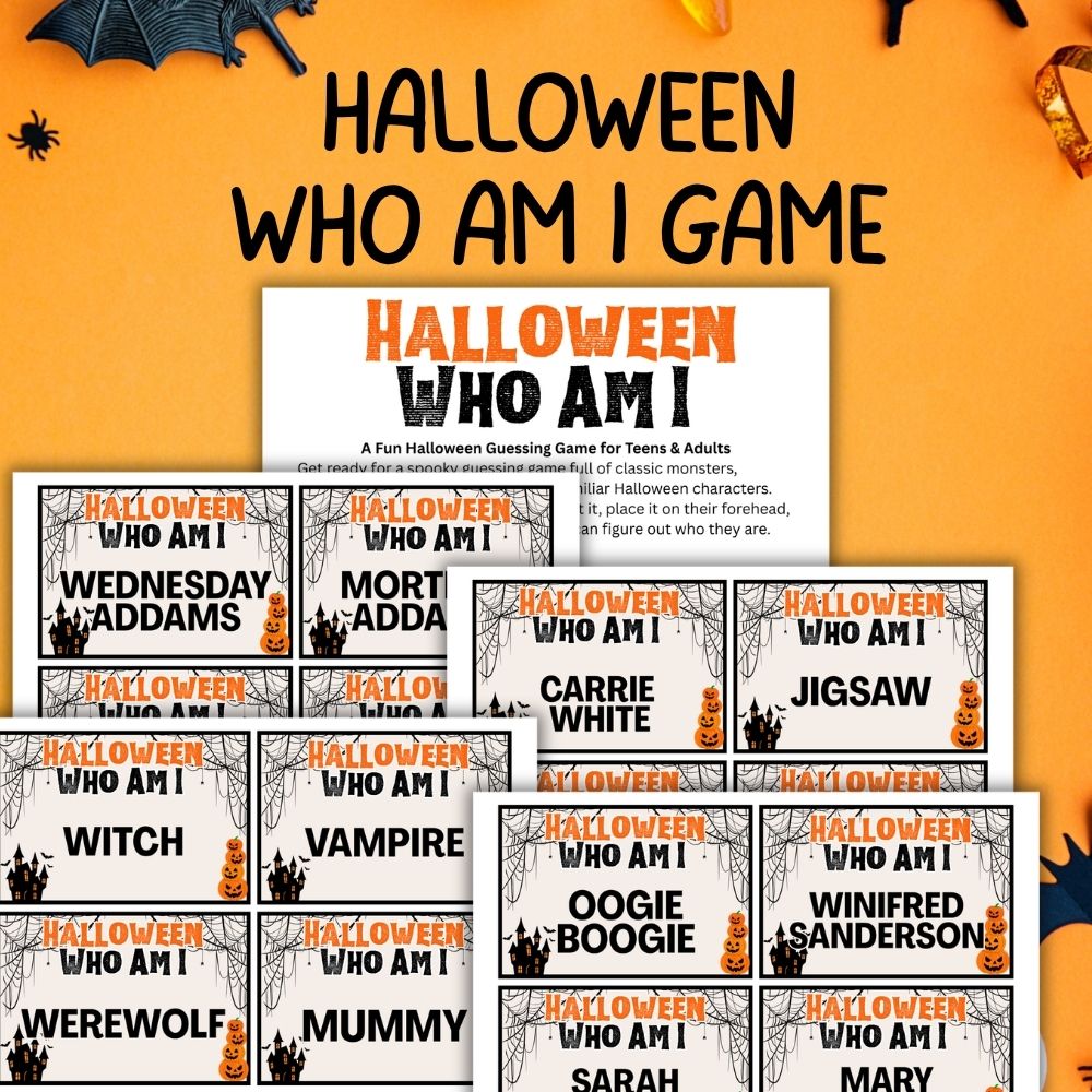 fun HALLOWEEN who am i game printable